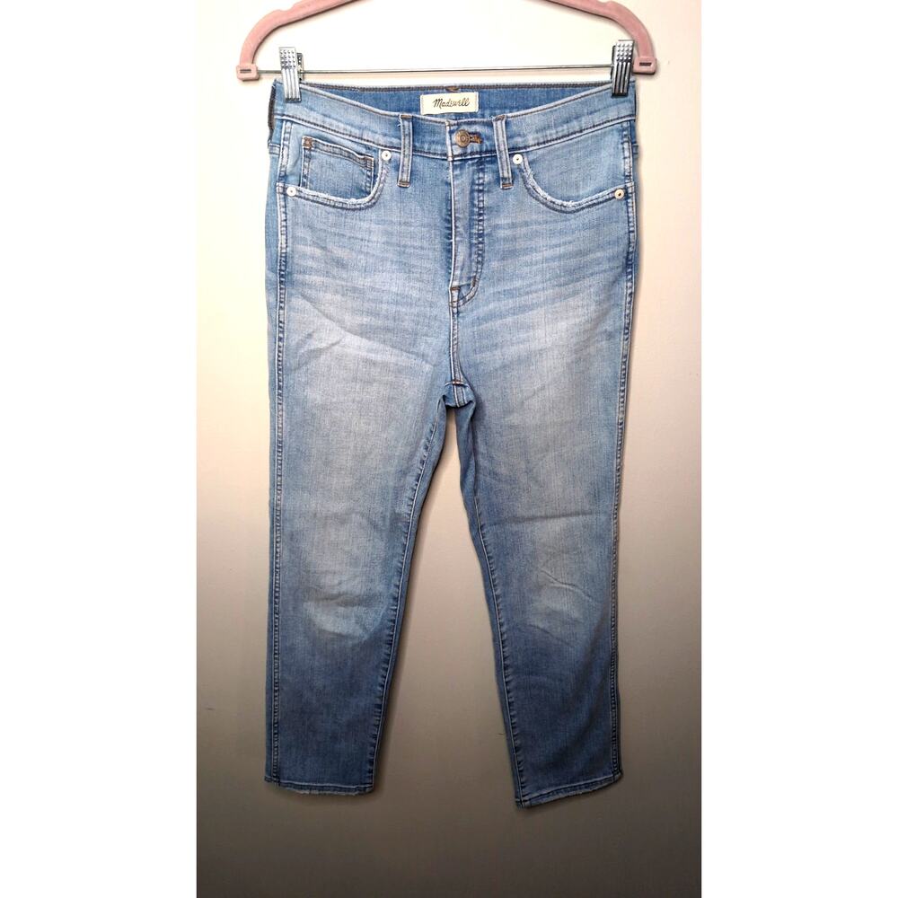 Madewell Stovepipe Jeans 28 Light Wash Slim Straight Stretch Denim